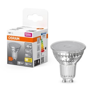 Osram GU10 LED-Lampe, 6,9 W, warmweiß, 620 lm, EEK: F. Kompaktes Leuchtmittel mit GU10-Sockel.