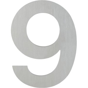 Moderne Hausnummer 9 aus Edelstahl von AnsaPro.
