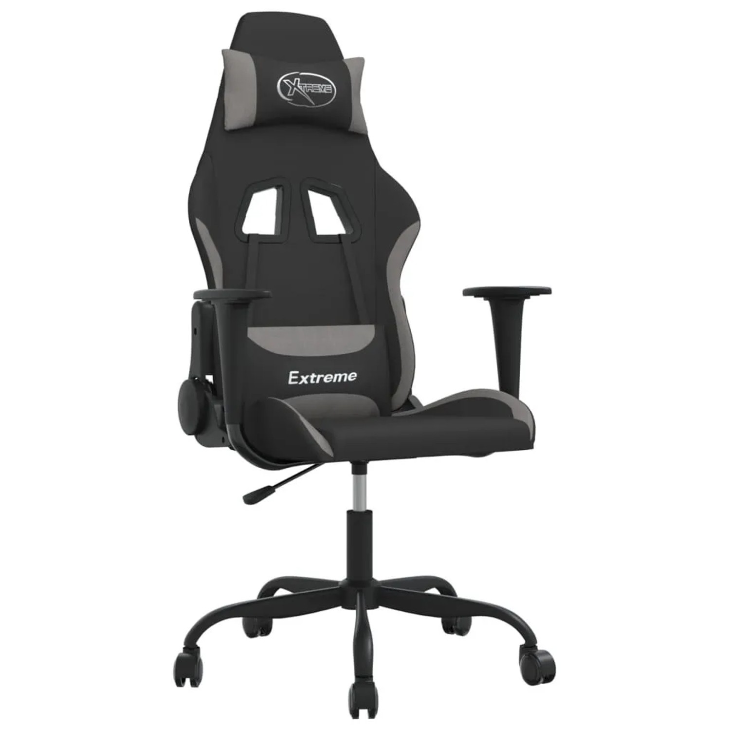 vidaXL Gaming-Stuhl Schwarz und Hellgrau Stoff 3143712 günstig online kaufen