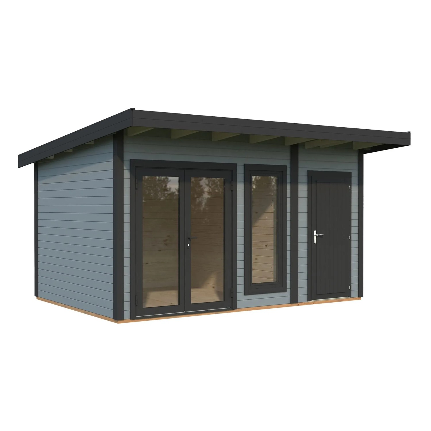 Palmako Holz-Gartenhaus Aurelia Pultdach Lackiert 436 cm x 300 cm 12,4 m²