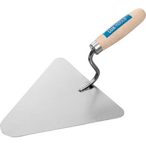 LUX Dreieckskelle Classic 200 mm, Maurerkelle mit Holzgriff und dreieckigem Blatt aus Carbonstahl.
