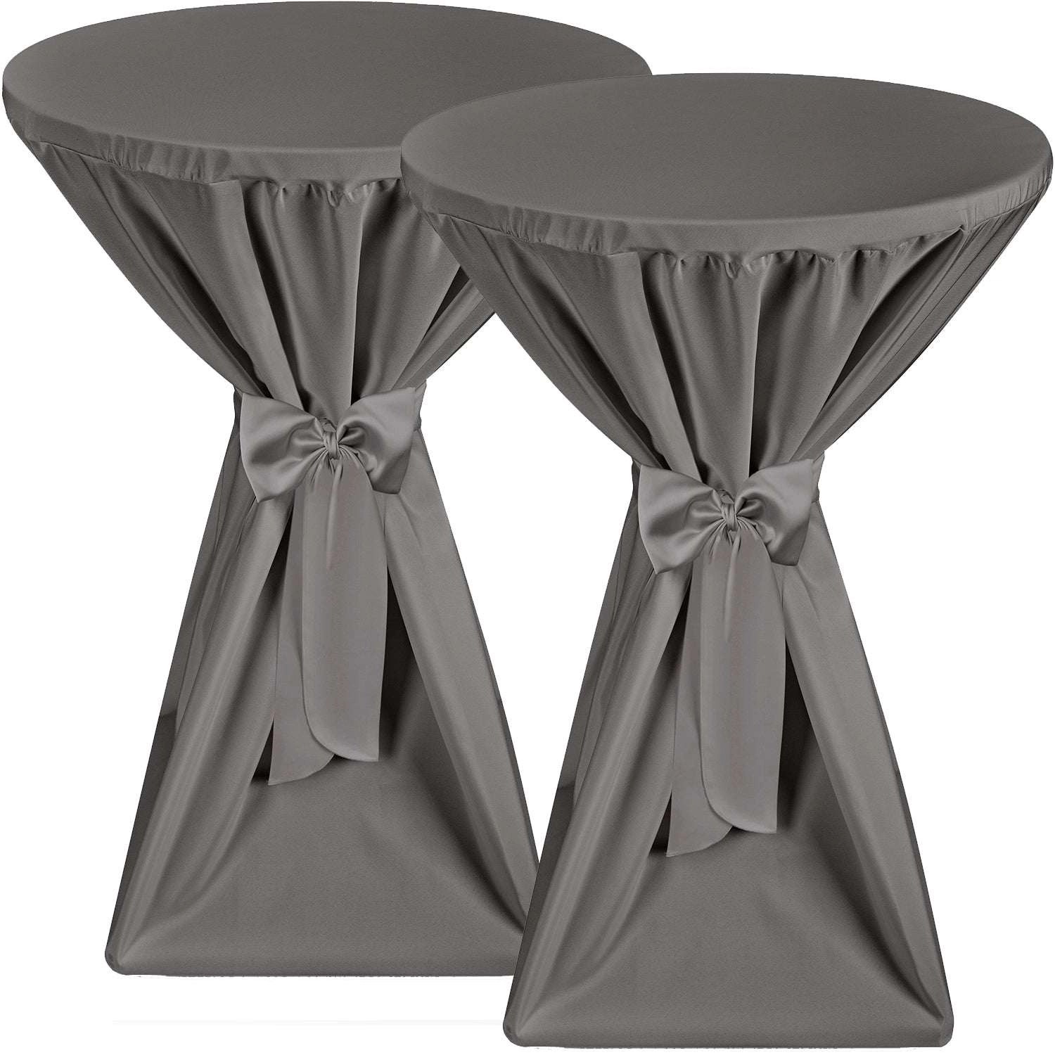 Beautissu Premium Stehtischhusse Ø 70cm Anthrazit 2tlg