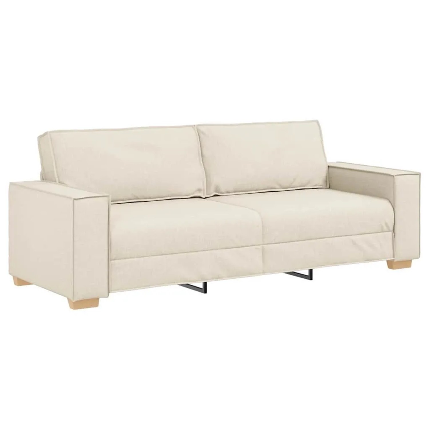vidaXL 3-Sitzer-Sofa Beige 220 cm Leinenmischgewebe 4104999