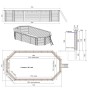 Technische Zeichnung: ALTANKA Holzpool Nemo 7,3x3,97m, Details zu Maßen und Konstruktion.