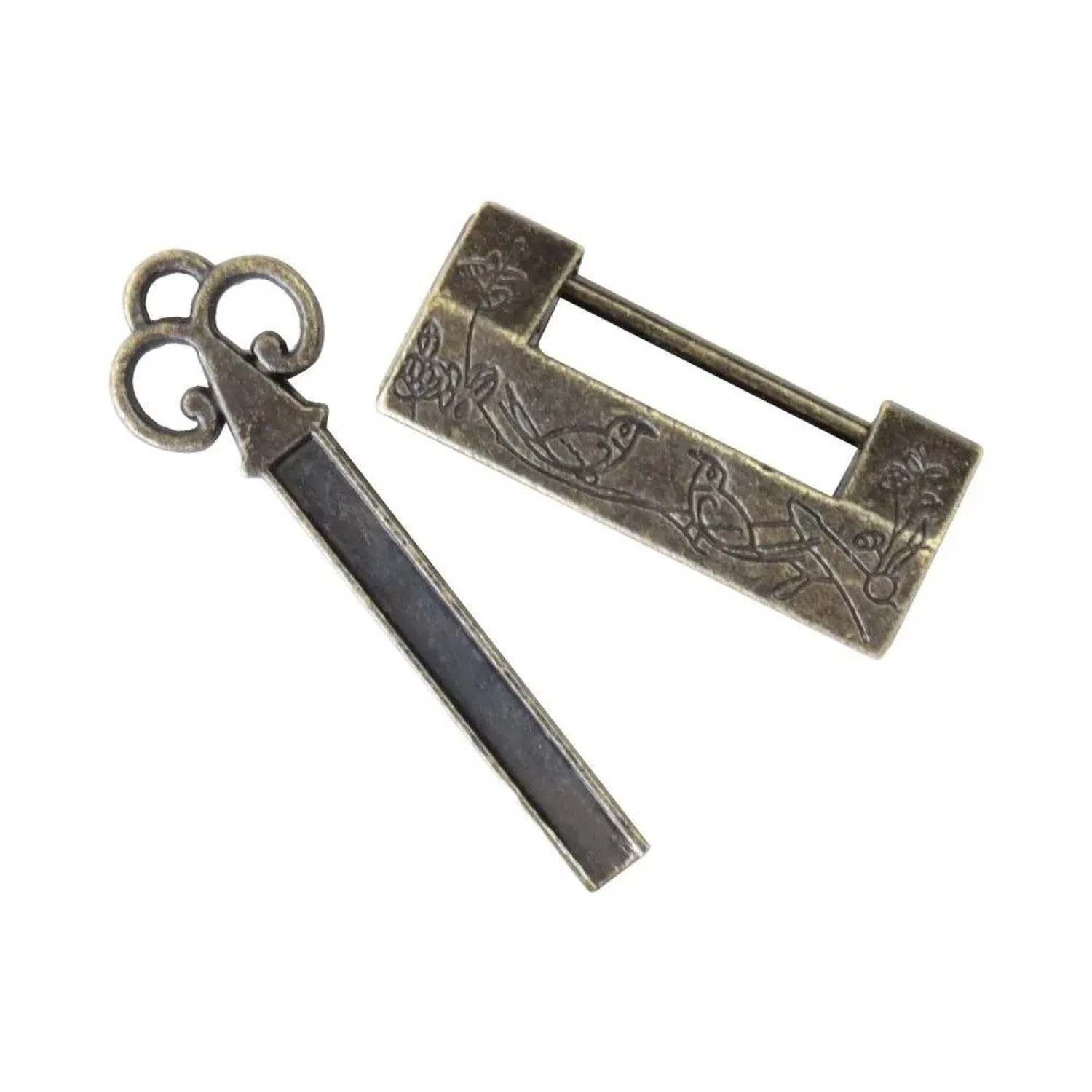 HMF 6491-VOG-23 Antikes Chinesisches Deko Vorhängeschloss Vogel 40 x 18 x 10 mm