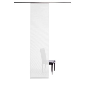 Halbtransparenter, weißer Flächenvorhang Manhattan. Schiebegardine aus Polyester.