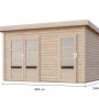 Karibu Holz-Gartenhaus Skanderborg, unbehandelt, mit Flachdach und zwei Doppeltüren. Maße: 360x240 cm.