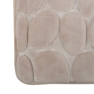 Beige MSV Badematte Kiesel, 50x80 cm, mit Kieselstein-Optik für Badezimmer.