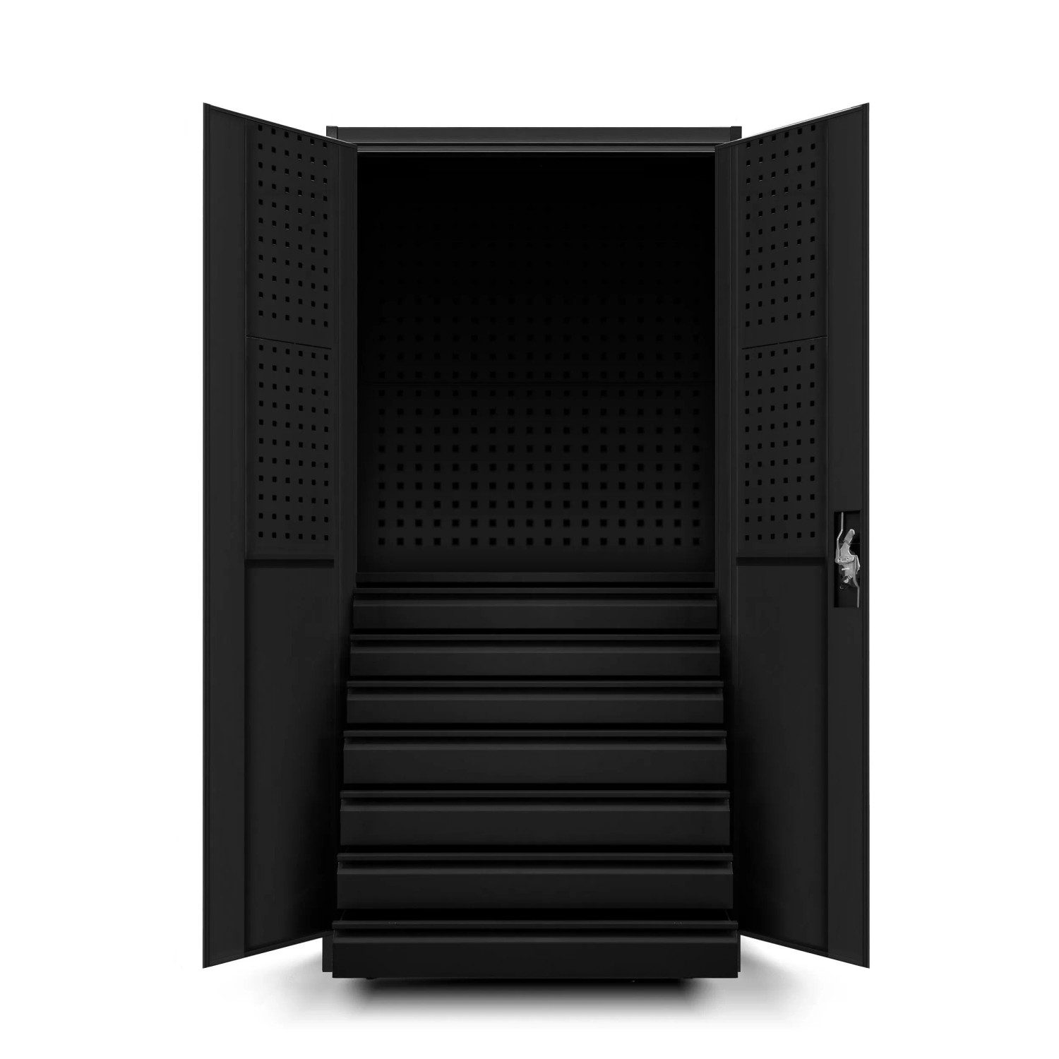 Jan Nowak Werkzeugschrank Werkstattschrank DAREK 185 x 92 x 50 cm All Black Schwarz_2
