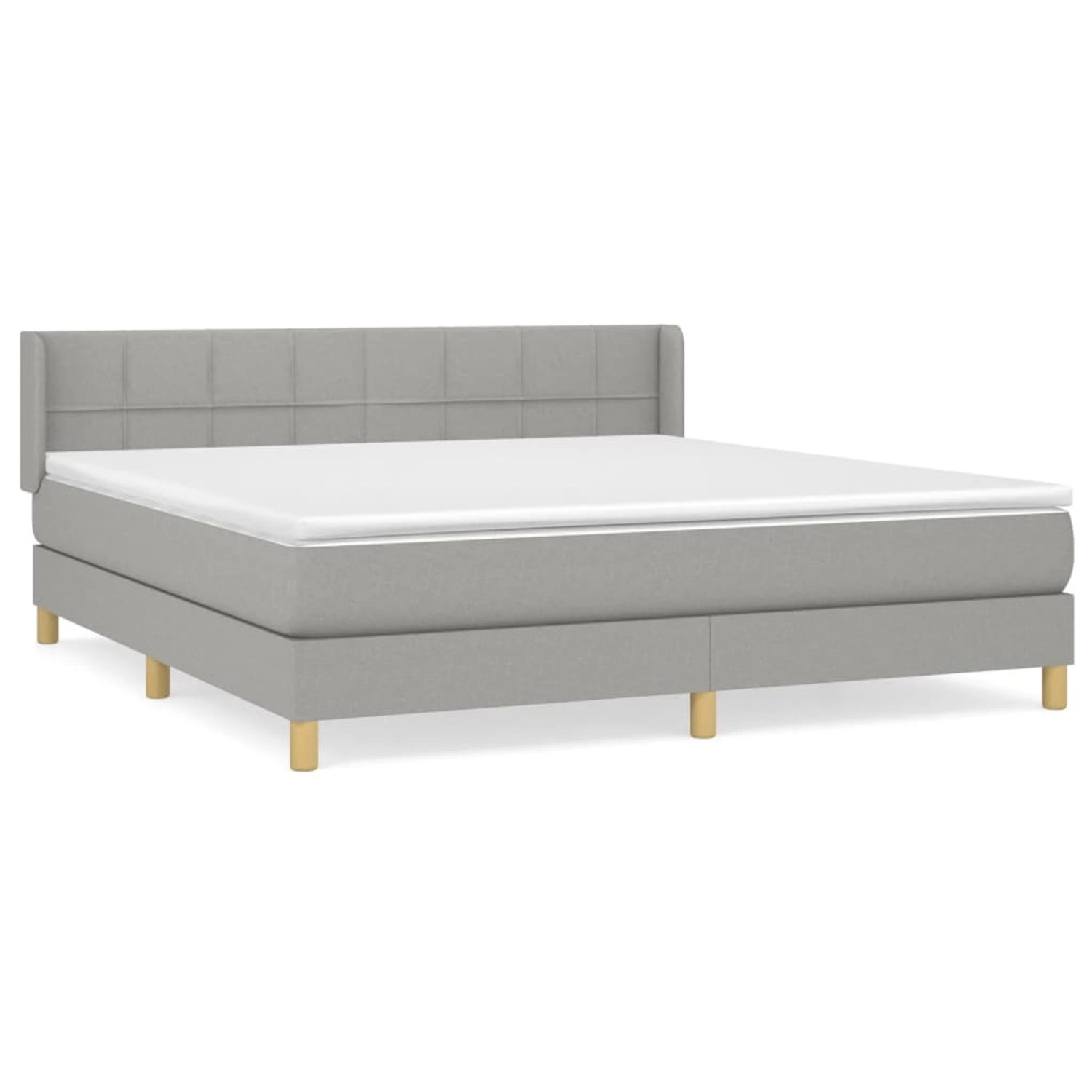 vidaXL Boxspringbett mit Matratze Hellgrau 160x200 cm Stoff 3130281 günstig online kaufen