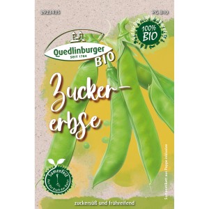 Bio-Zuckererbse 'Früh' von Quedlinburger: Samenfeste Sorte für Beet und Balkon.