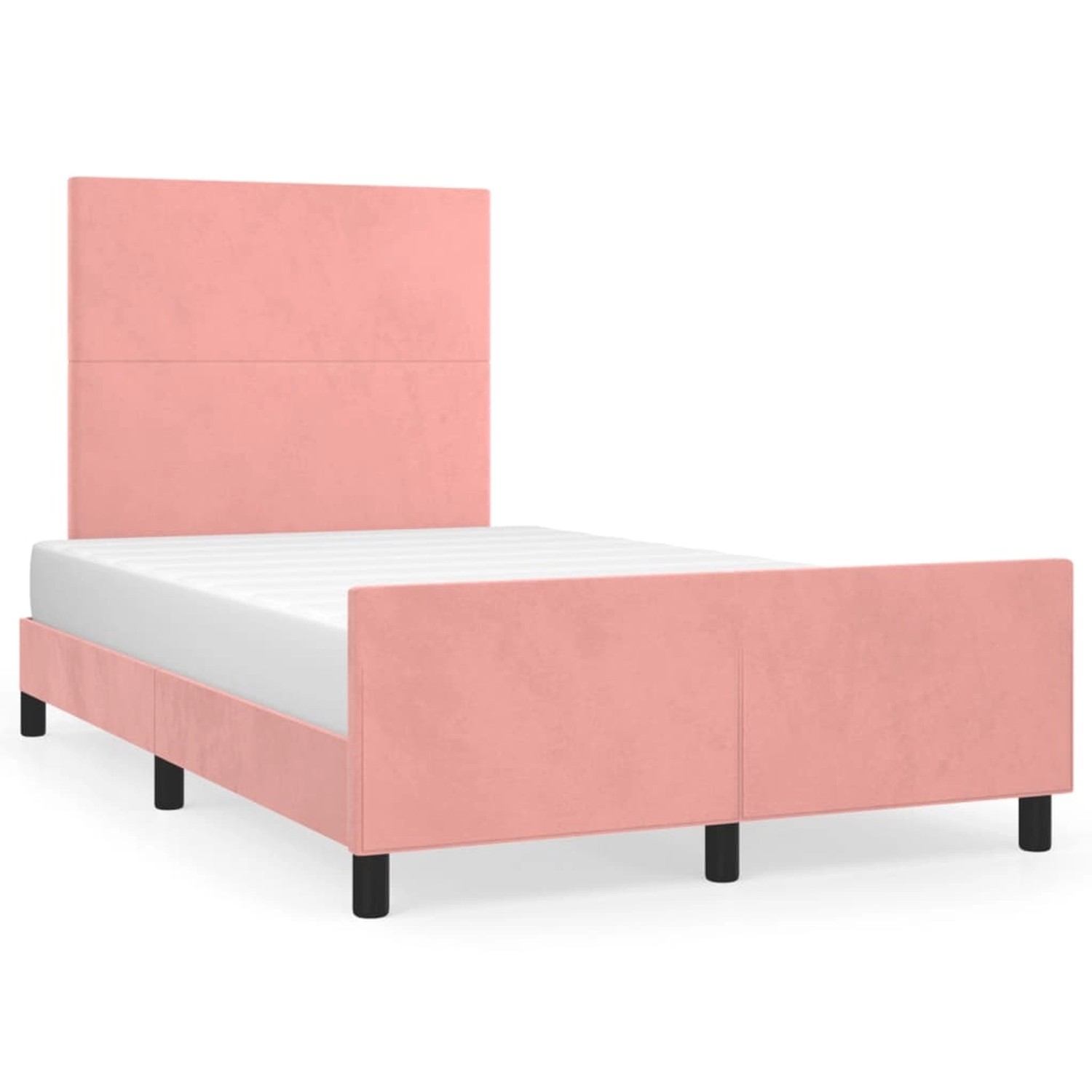 vidaXL Bettgestell ohne Matratze Rosa 120x190 cm Samt 3270571 günstig online kaufen