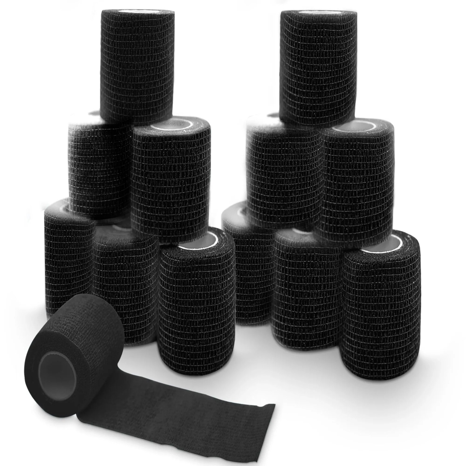Petsation Bandagen Selbstklebend Schwarz 10cm 12St