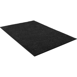 Rechteckiger, anthrazitfarbener Kurzflor Teppich (160x230 cm). Klassischer Stil, geeignet für Fußbodenheizung.