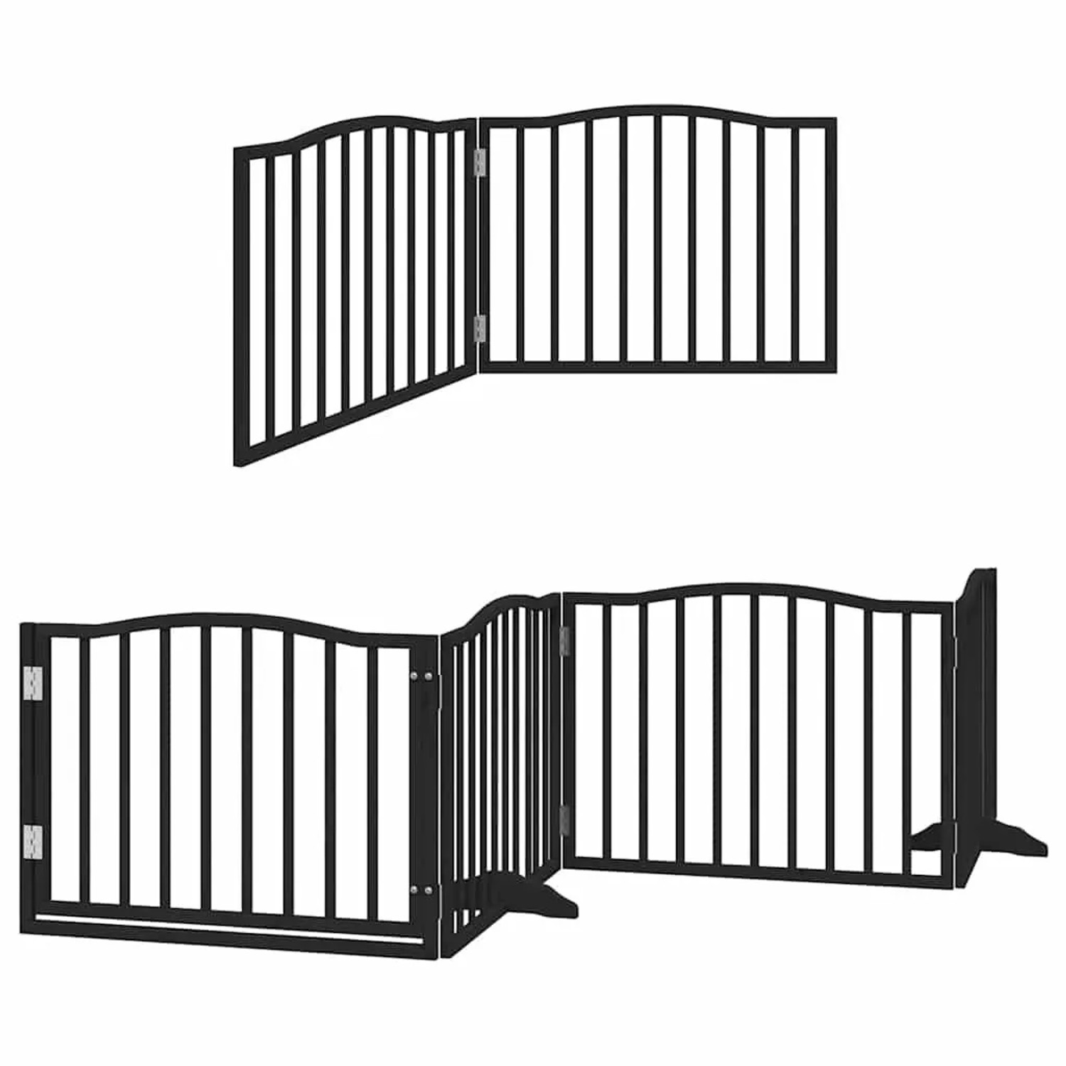 vidaXL 12 Tlg Hundetor mit Tür Faltbar Schwarz 960 cm Pappelholz 3155628
