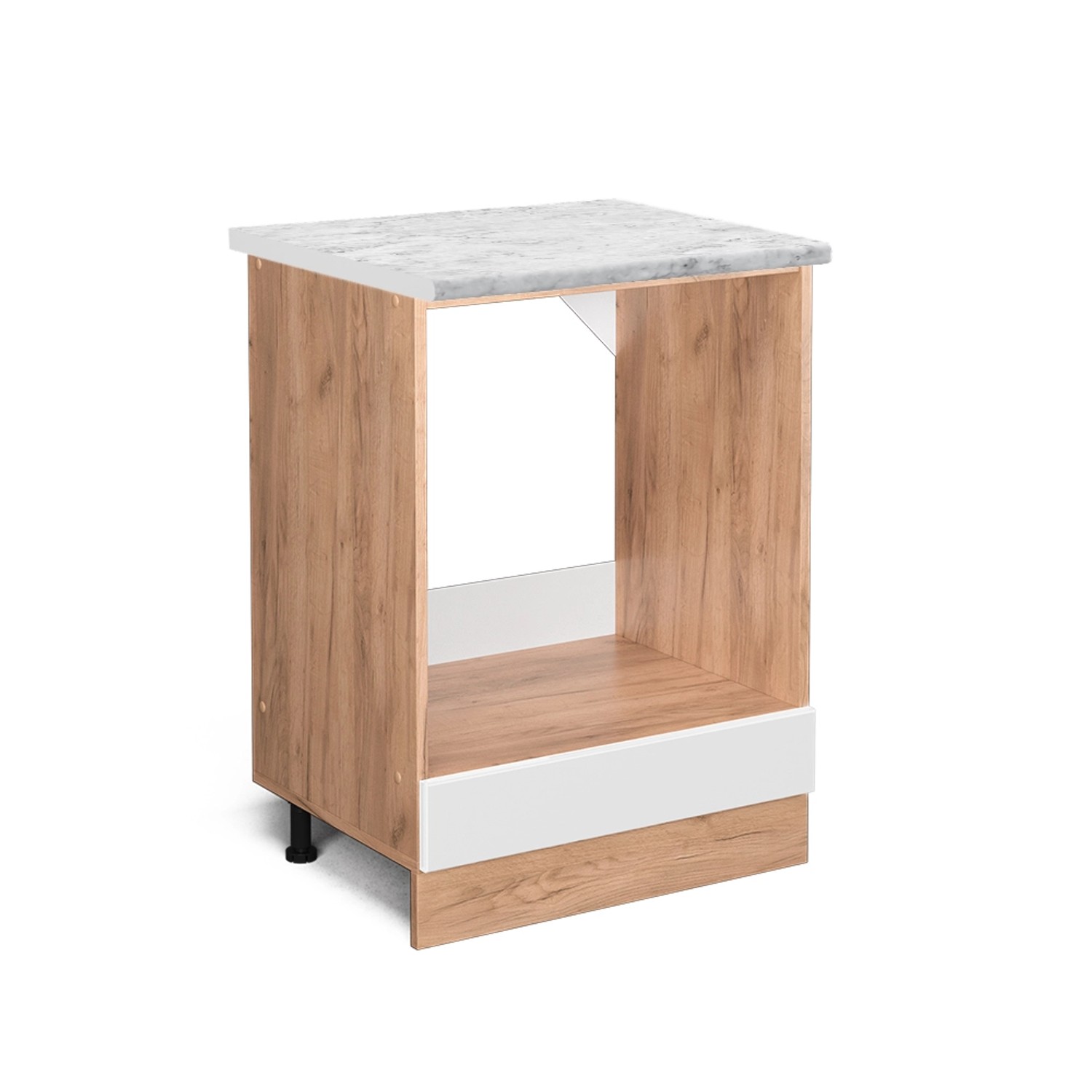 Vicco Herdumbauschrank R-Line Herdschrank Weiß Hochglanz 60 cm AP Marmor günstig online kaufen