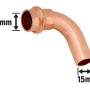 Kupfer Press-Bogen, 90 Grad, 15 mm Durchmesser für Trinkwasserinstallation.