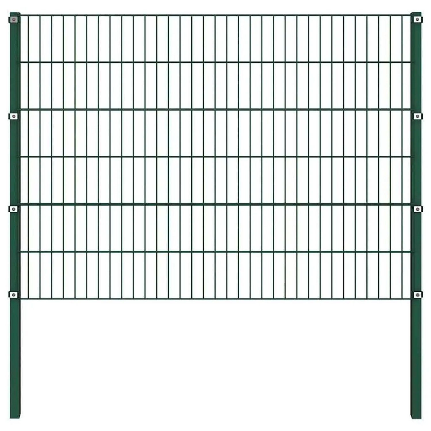 vidaXL Zaunelement mit Pfosten Eisen 176,5 x 120 cm Grün 144934