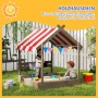 Outsunny Sandkasten mit Dach und Sitzplatz für Kinder im Garten.