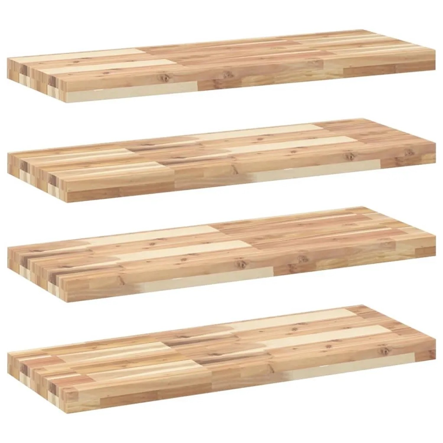 vidaXL Schweberegale 4 Stk 100x30x4 cm Massivholz Akazie Unbehandelt 3279458