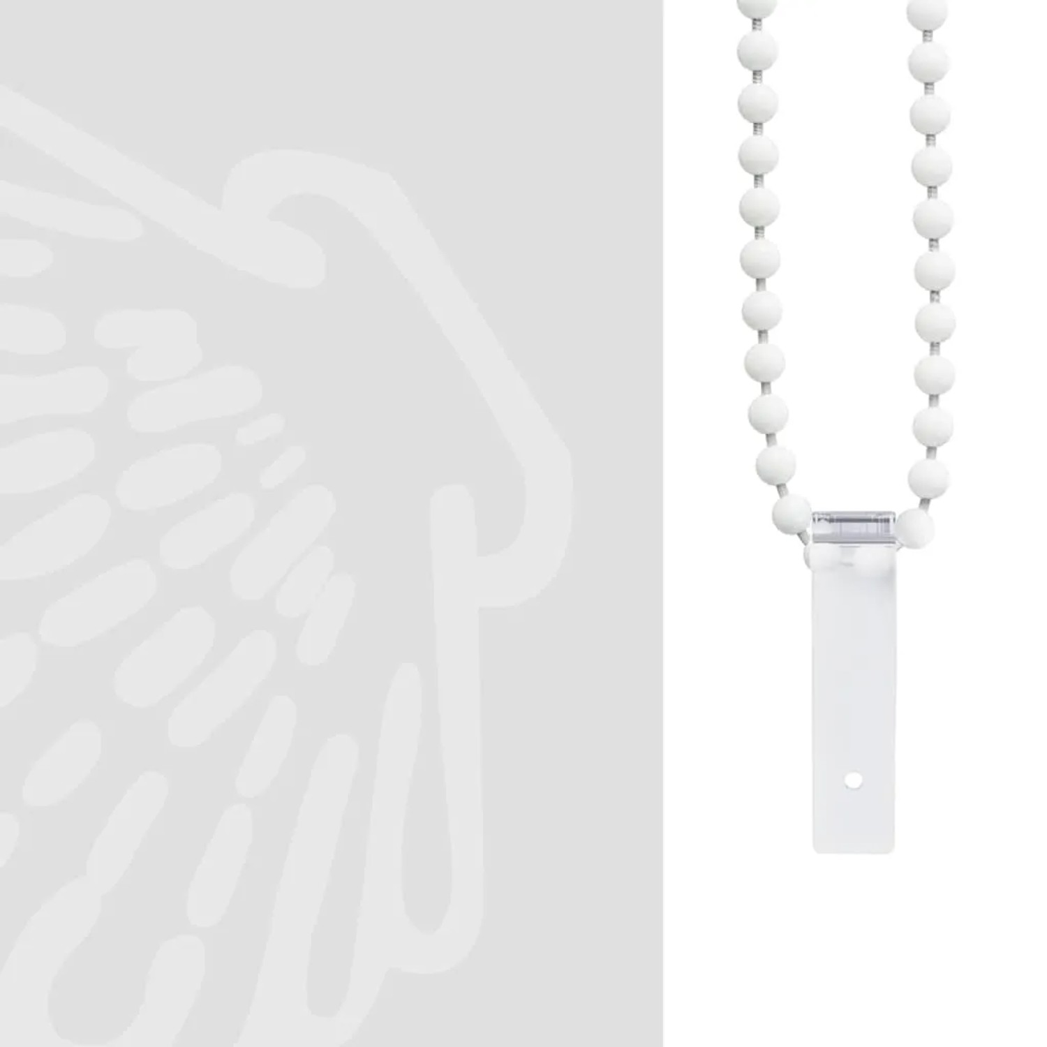 Detailaufnahme Duschrollo vidaXL mit Seesternmuster, weiße Zugschnur.