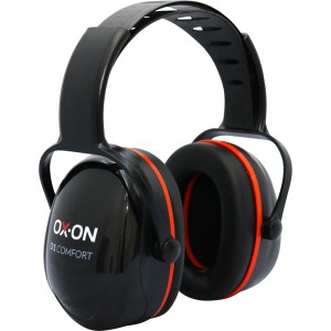 OX-ON Gehörschutz Earmuffs D1 Comfort, schwarz-rot, für moderate Lärmbelastung.