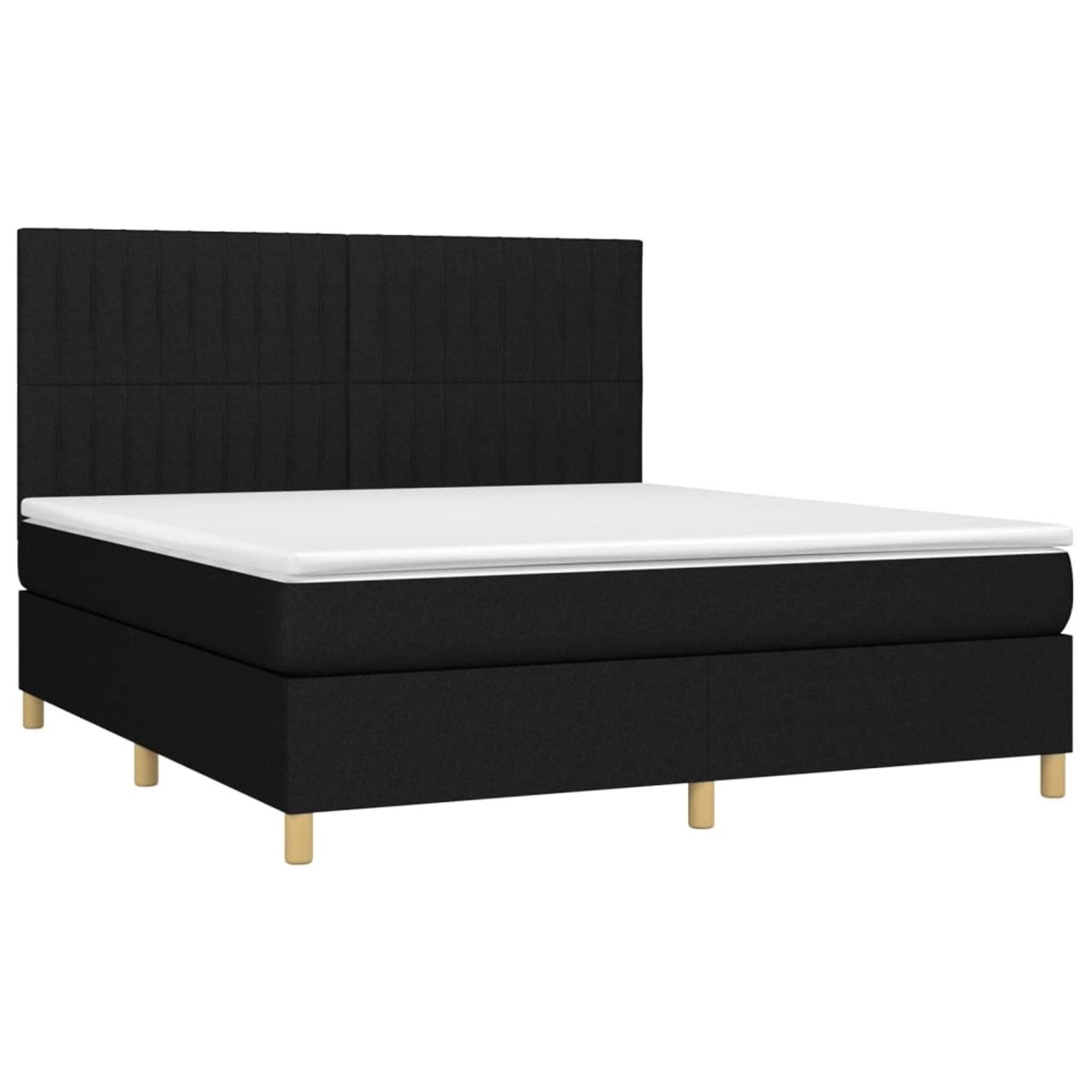 vidaXL Boxspringbett mit Matratze & LED Schwarz 160x200 cm Stoff 3135607 günstig online kaufen