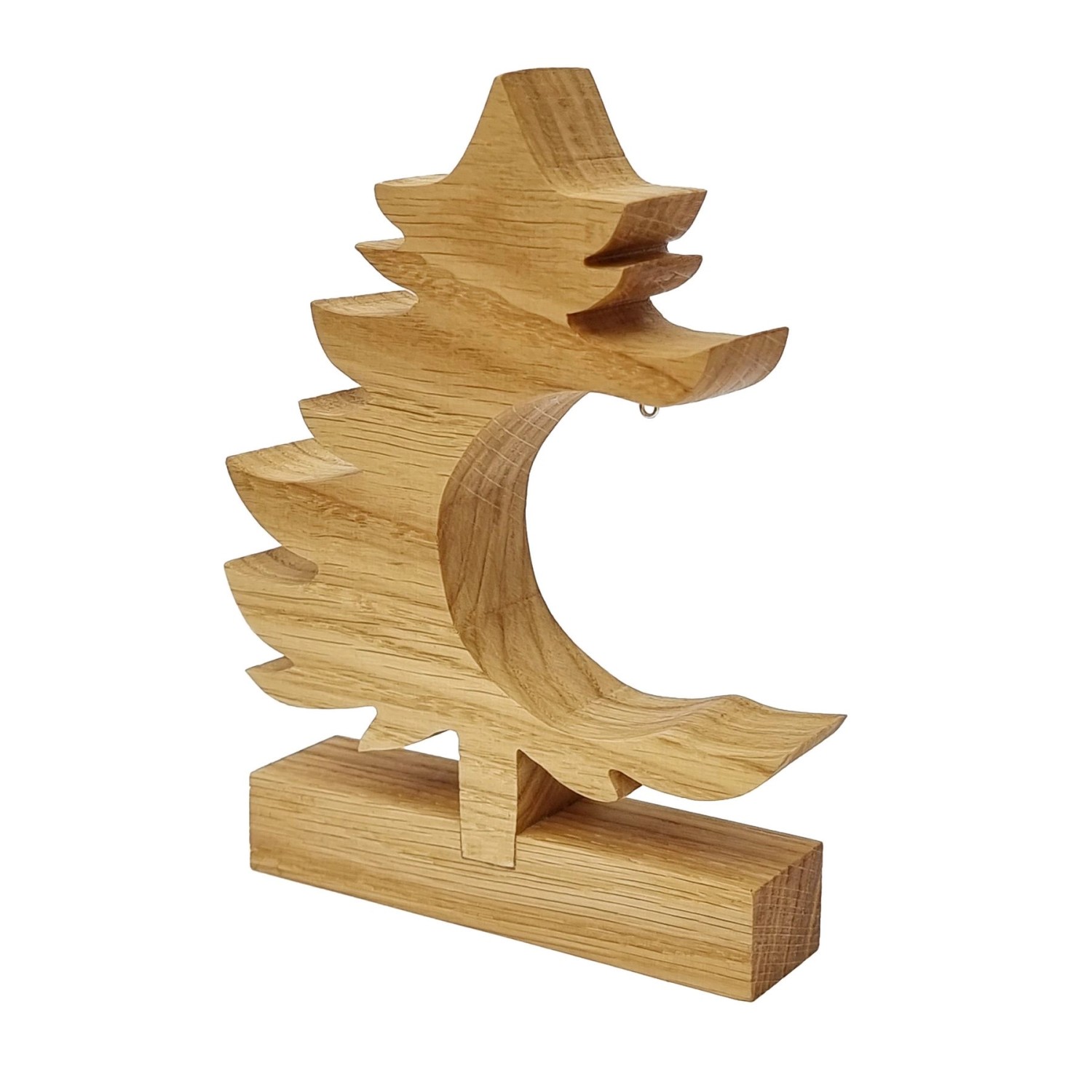 Erst-Holz Dekobaum Dekoweihnachtsbaum Baum mit Kleinen Haken Eichenholz 21 cm