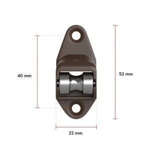 Braune Bauheld Rollladen Schnurführung mit Stahlrolle für Rollladensteuerung.