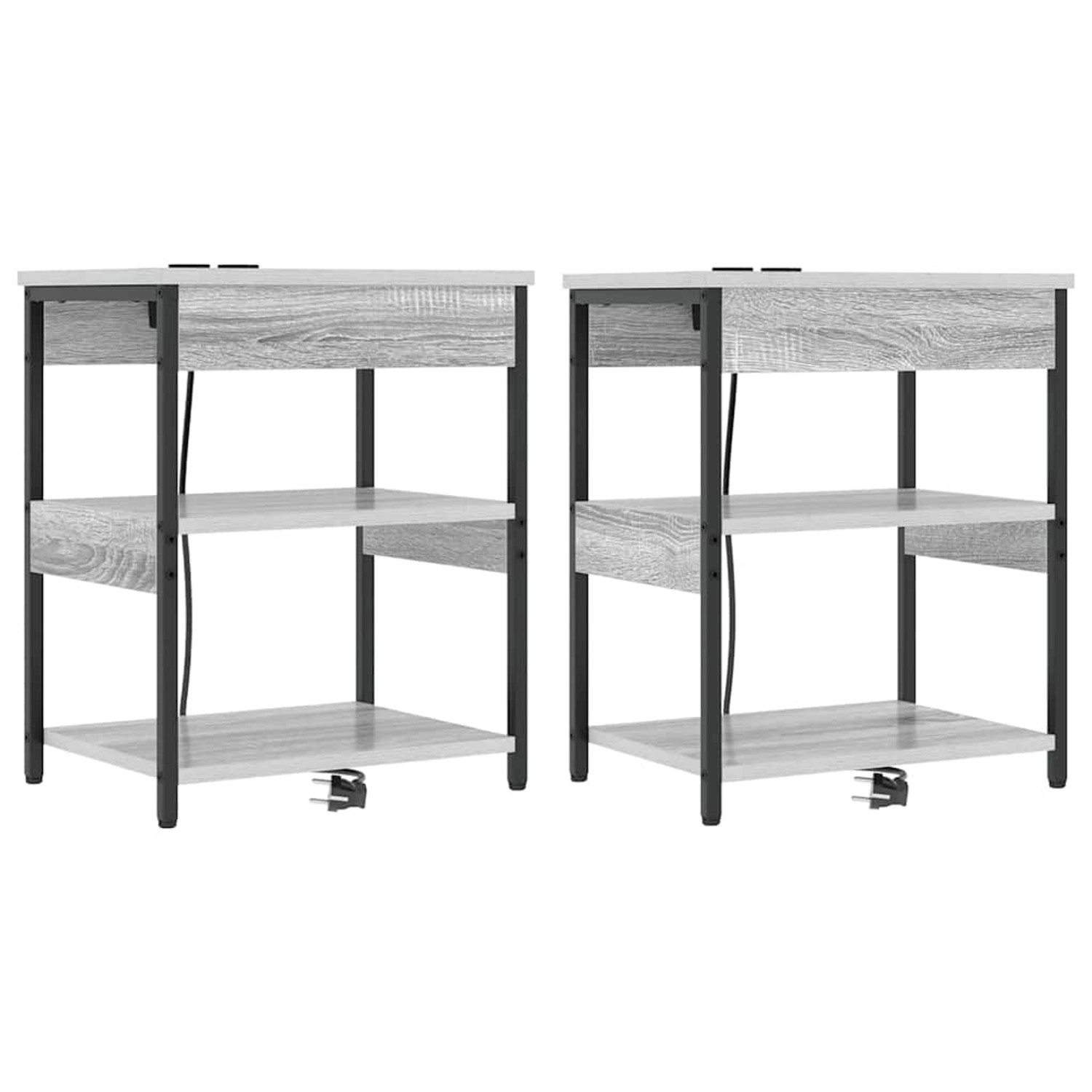 vidaXL Nachttisch 2 Stk Grau Sonoma Holzwerkstoff 859542 günstig online kaufen