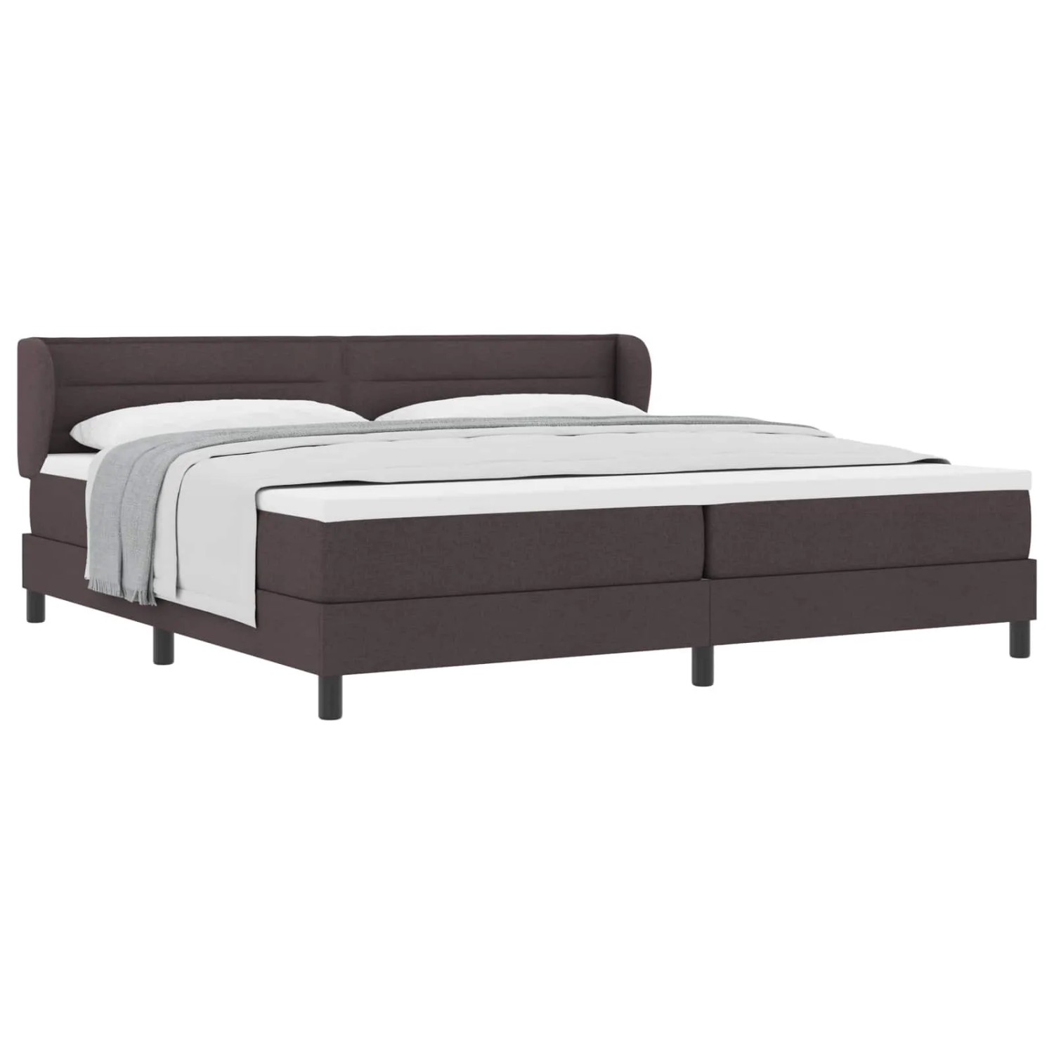 vidaXL Boxspringbett mit Matratze Dunkelbraun 200 x 200 cm Stoff 3339985