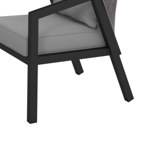 Bessagi Garden Balkonset Bela Hellgrau Hellgrau Outdoorstoff/Metall