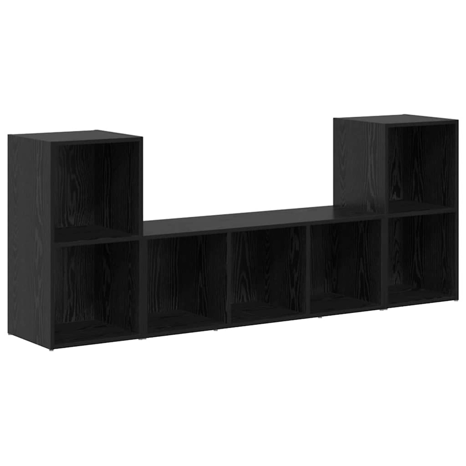 vidaXL TV-Schrank 3 Stk Schwarz 107 x 35 x 37 cm Holzwerkstoff 3393253 günstig online kaufen