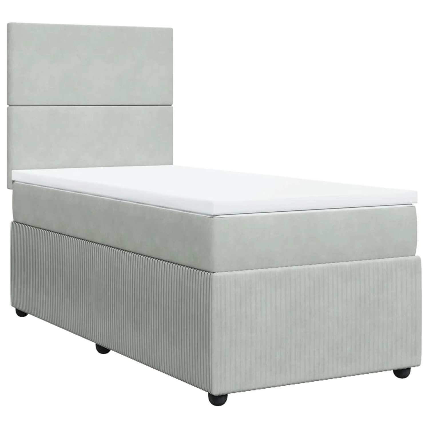 vidaXL Boxspringbett mit Matratze Hellgrau 90x200 cm Samt2098763 günstig online kaufen