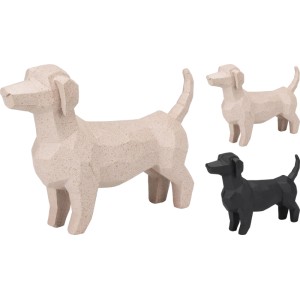 Dekorative Hundefiguren, 21 cm, in Schwarz und Sand, moderne Deko für Innenräume.