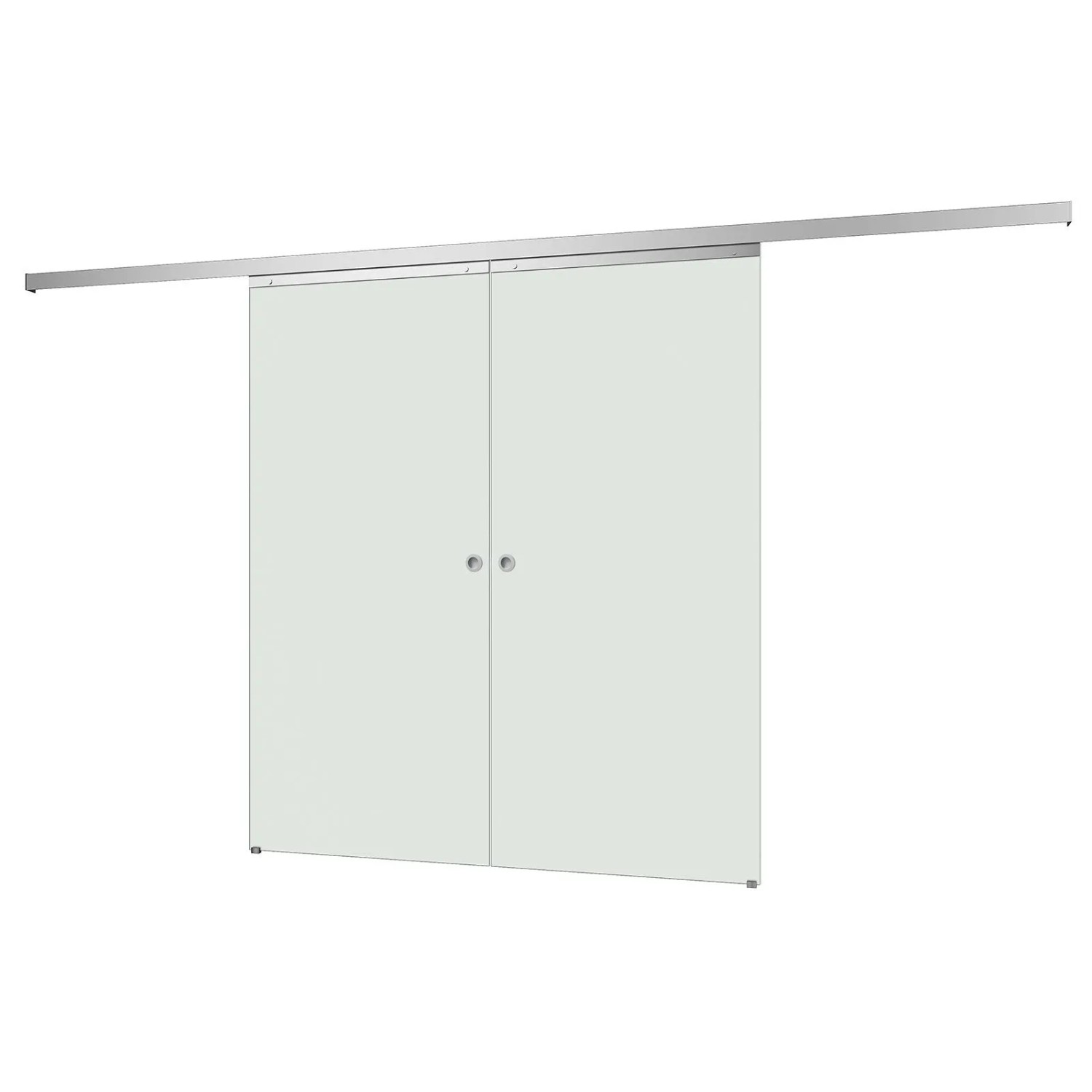 inova Glasschiebetür Vollflächig Satiniert 1510 x 2035 mm Komplettset mit Griffmuschel inkl. 2Seitiger Softclose