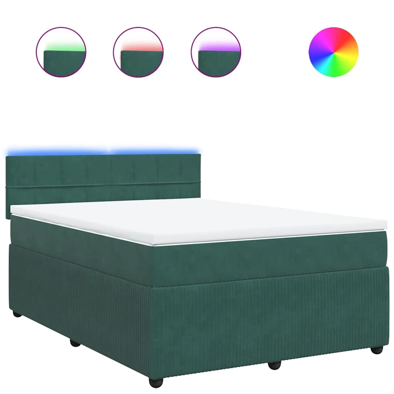 vidaXL Boxspringbett mit Matratze Dunkelgrün 160x200 cm Samt 3290085 günstig online kaufen