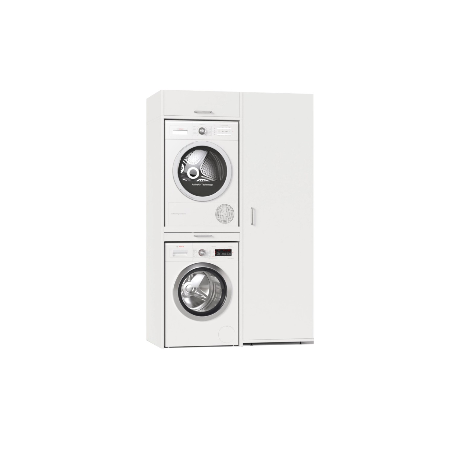 Waschturm Waschmaschinenschrank Slimline 3.2 Weiß günstig online kaufen