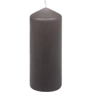 Graue Steinhart Stumpenkerze, 20 cm hoch, für stimmungsvolle Beleuchtung.