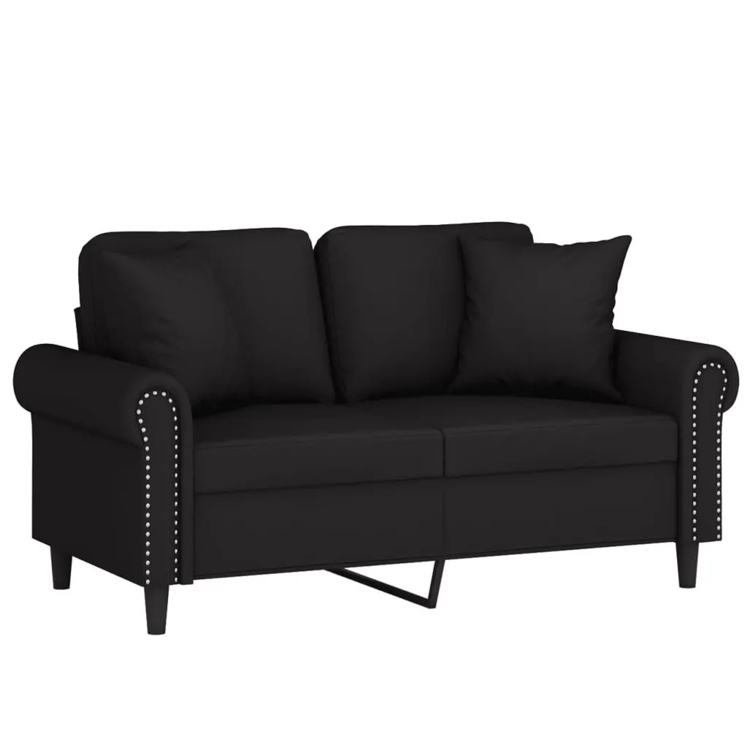vidaXL 2-Sitzer-Sofa mit Zierkissen Schwarz 120 cm Samt 3200940 günstig online kaufen