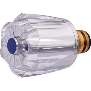 Sternförmiger Acrylgriff mit blauem Oberteil (21 mm, G 1/2) für Armaturen.