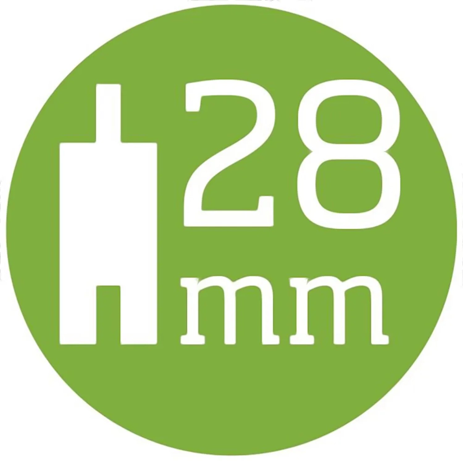 Symbol für 28 mm Blockbohlenstärke bei Weka Gartenhäusern.