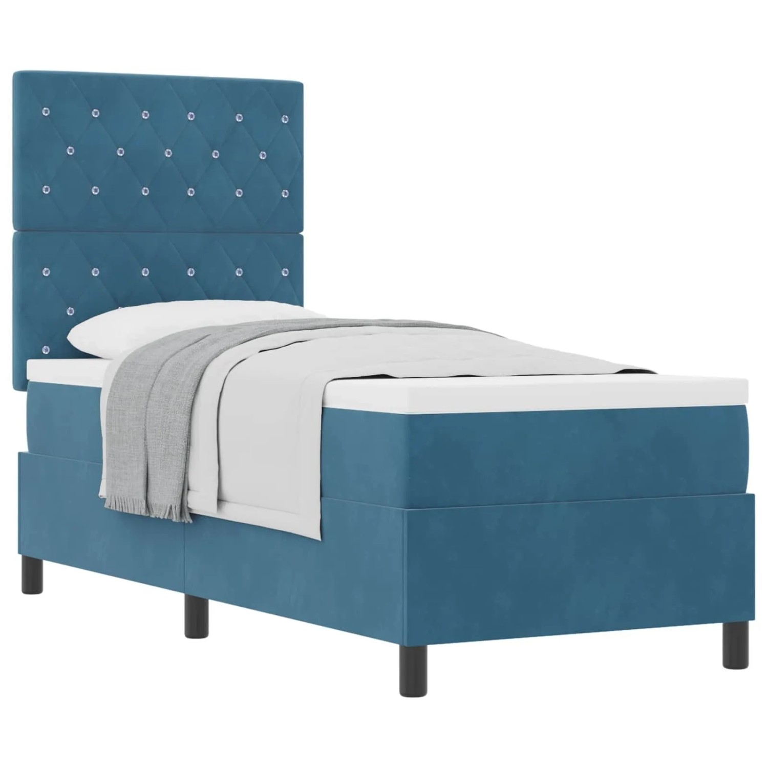vidaXL Boxspringbett mit Matratze Dunkelblau 80 x 200 cm Stoff 3339732