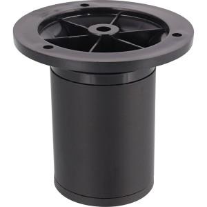 Schwarzer, justierbarer Wagner Möbelfuß, Ø 5 cm, Höhe 8-10,5 cm.