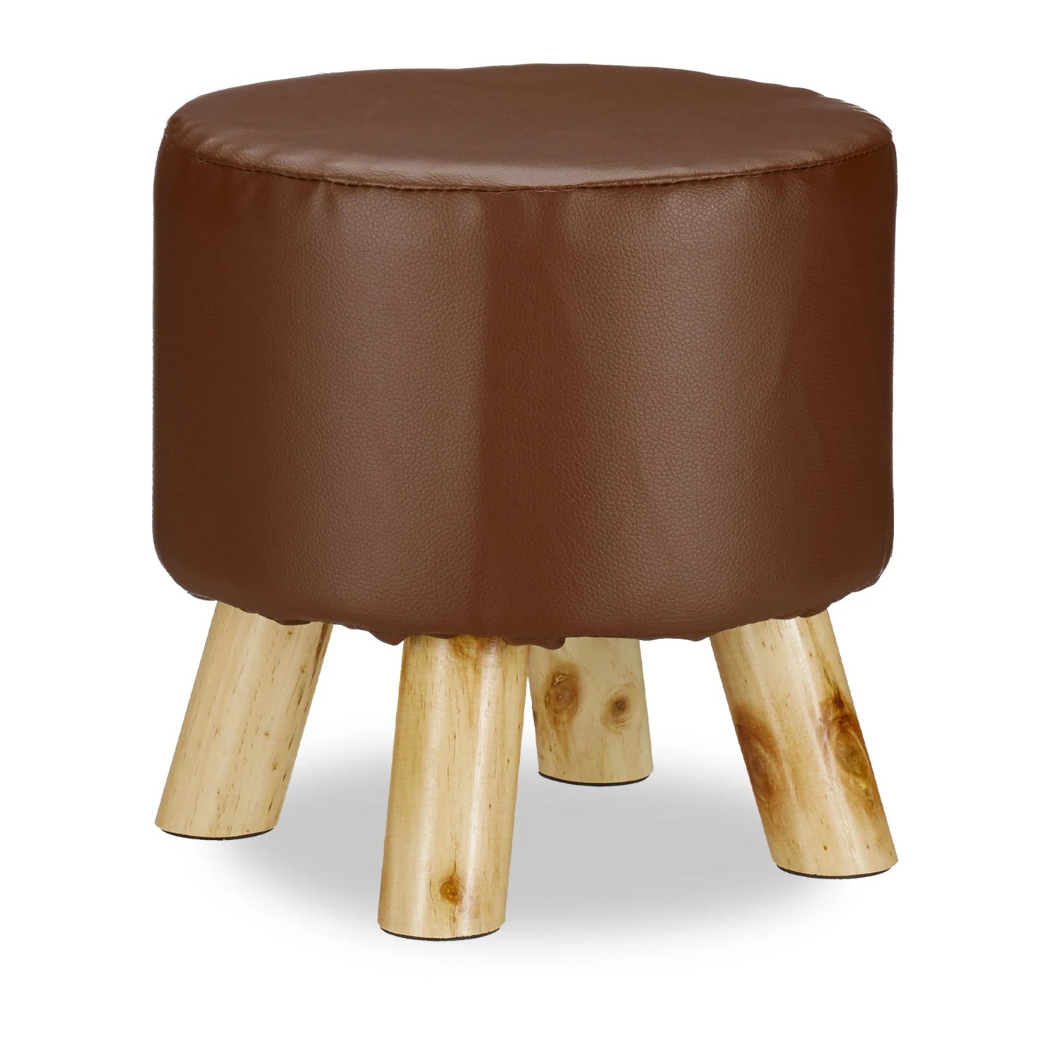 Relaxdays Hocker Kunstleder Braun 30 cm x 30 cm 1,7 kg