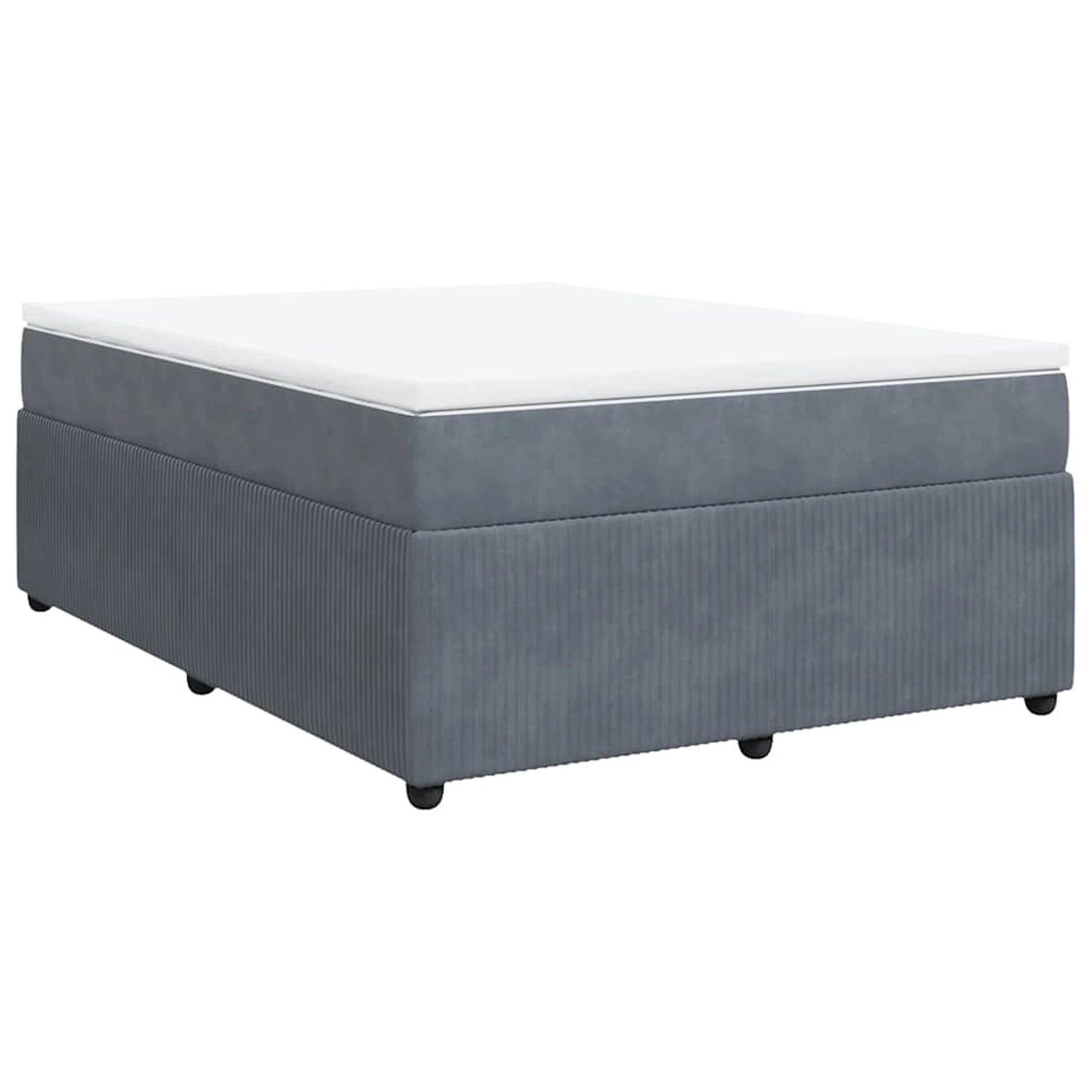 vidaXL Boxspringbett mit Matratze Dunkelgrau 160x200 cm Samt 3285651 günstig online kaufen