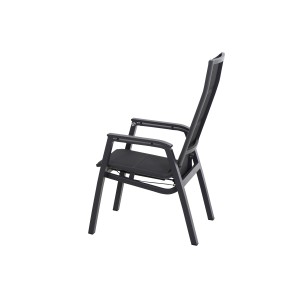 Siena Garden Relax Sessel Milano in Anthrazit mit hoher Rückenlehne und Armlehnen.