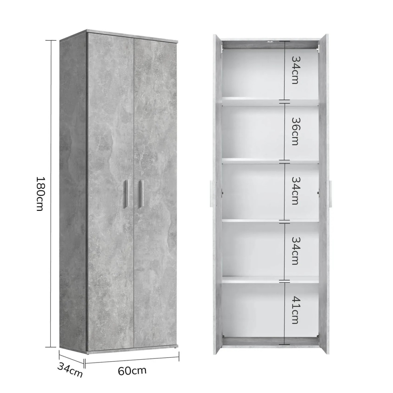 mokebo Mehrzweckschrank Grau 180 cm hoch 60 cm breit kaufen bei OBI