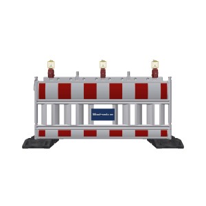 Schake Euro2 Absperrschranke Typ Nox RA2/B, weiß-rote Baugeräte zur Verkehrssicherung.