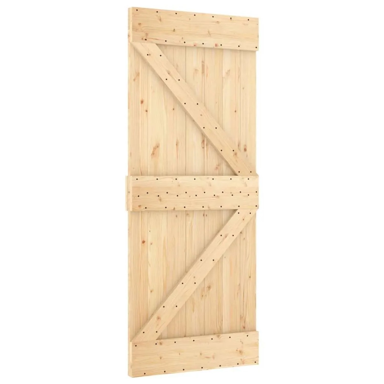 DELUKE Schiebetür Holz KEOR Rustikal Natur 85x210cm Kiefernholz Tür Ohne Beschlag Holzschiebetür Holztür Zimmertür Innentür